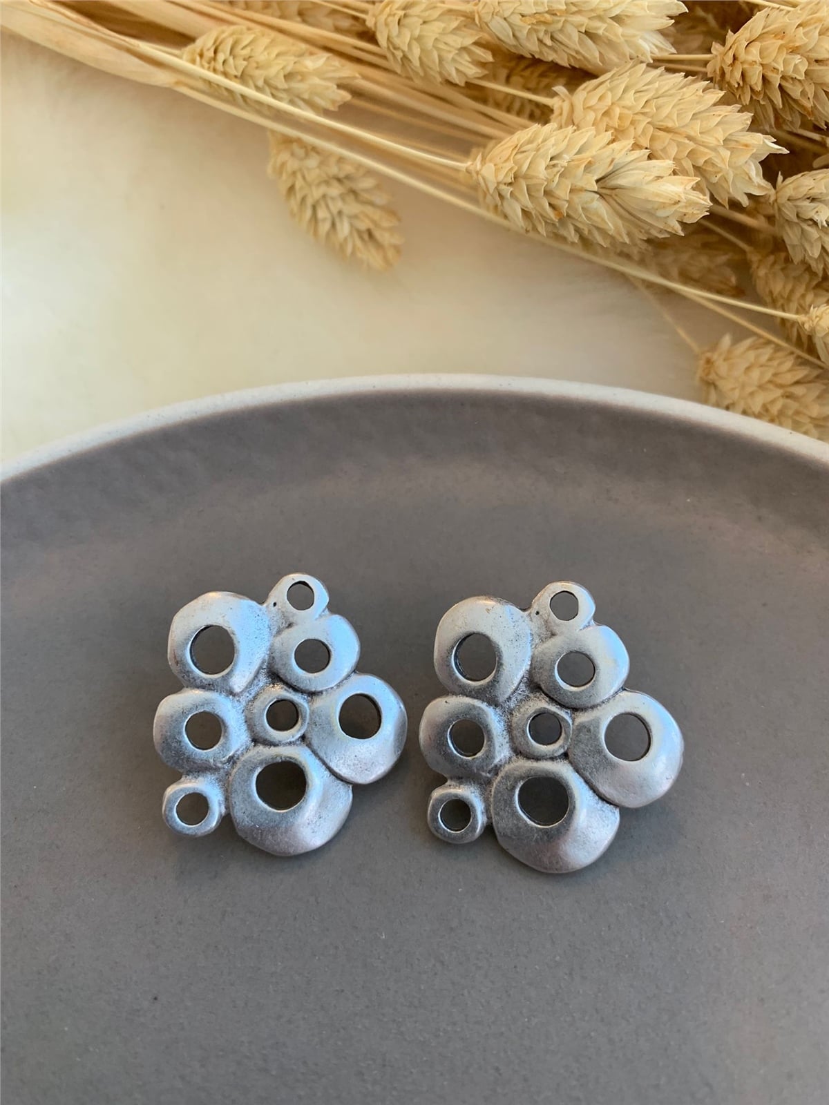 Antik Silver Bubbles Küpe