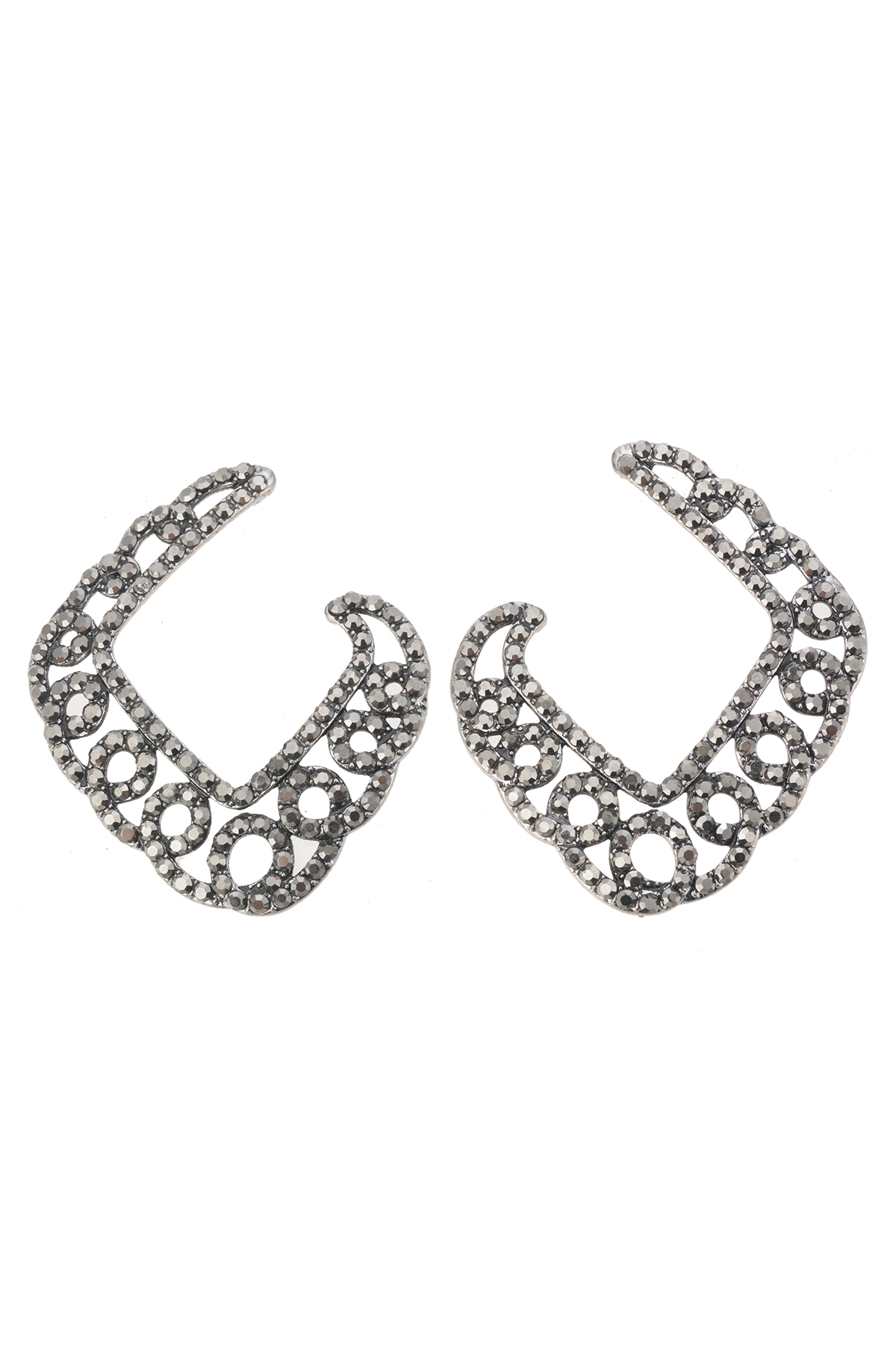 Antrasit Taşlı Küpe