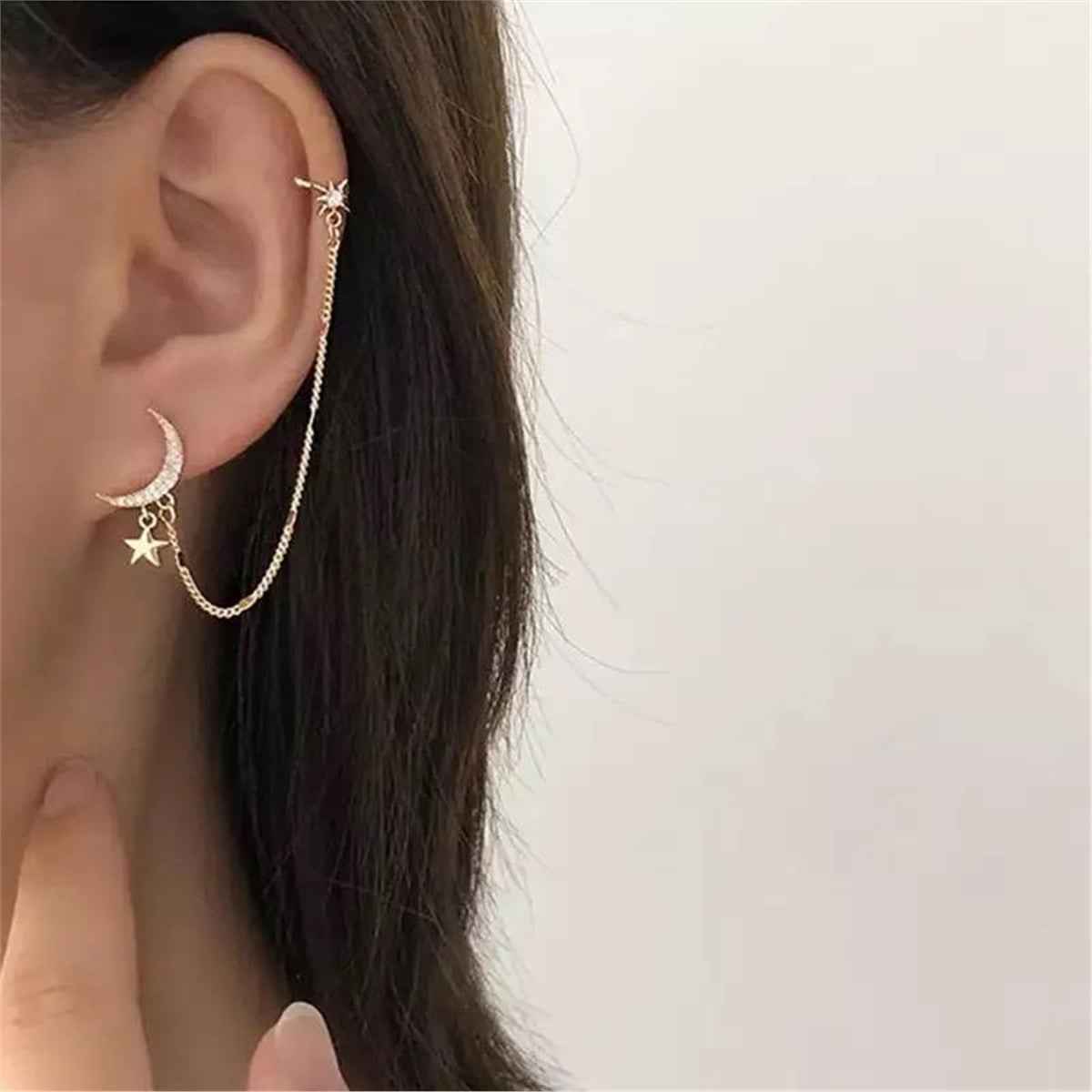 Ay Yıldız Piercing Küpe