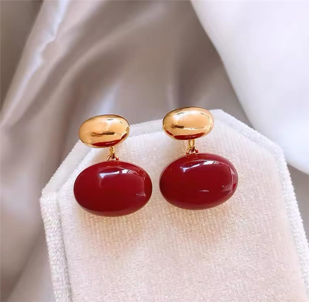 Bordo Gold Hayalet Küpe