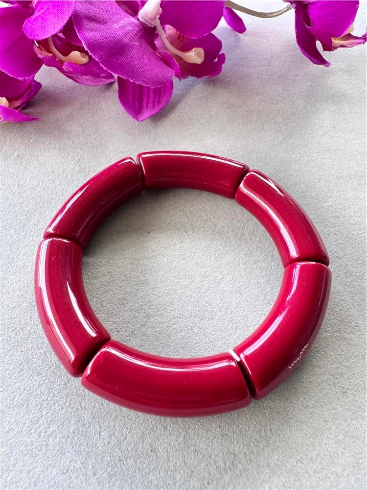 Bordo Lastikli Bileklik