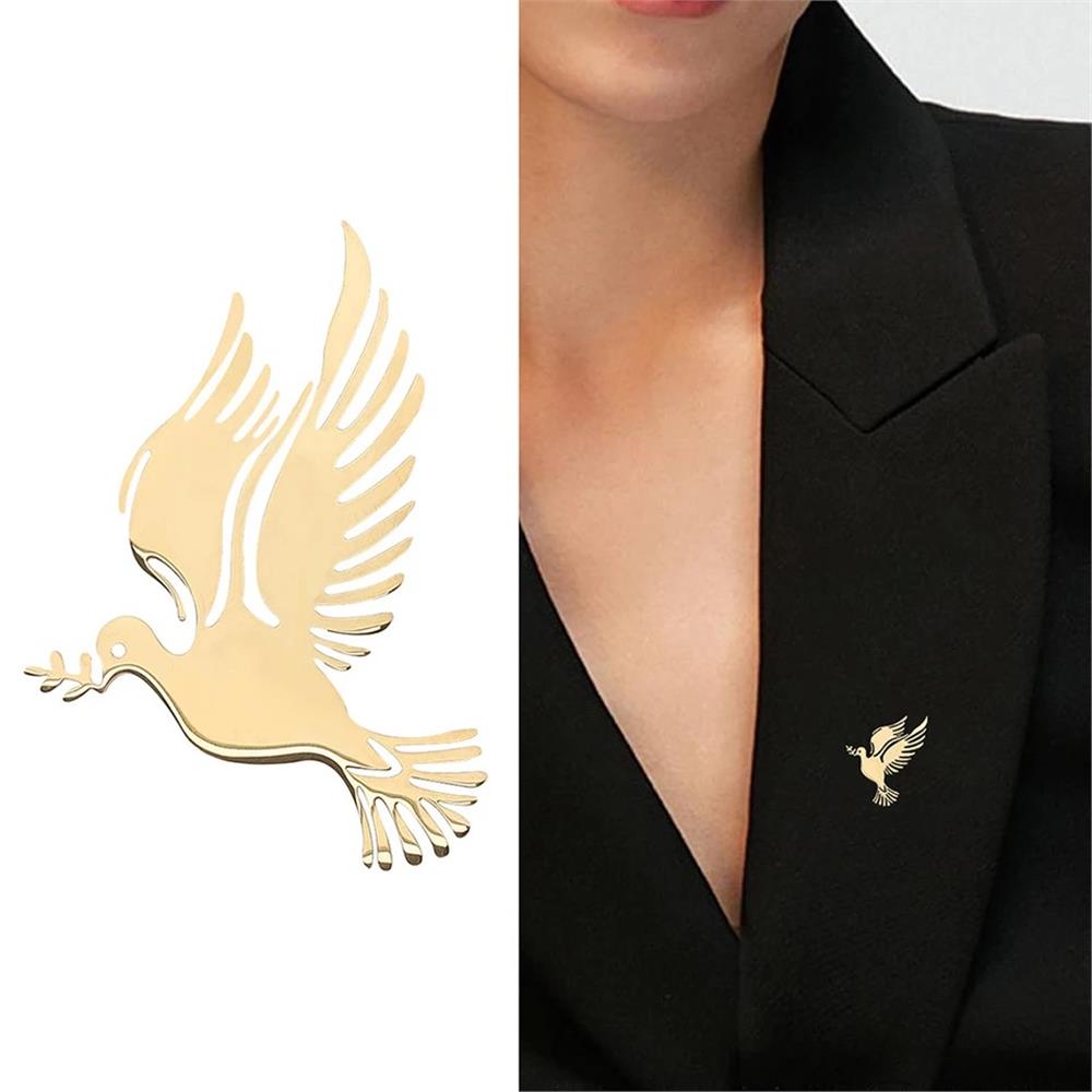 Çelik Güvercin Broş