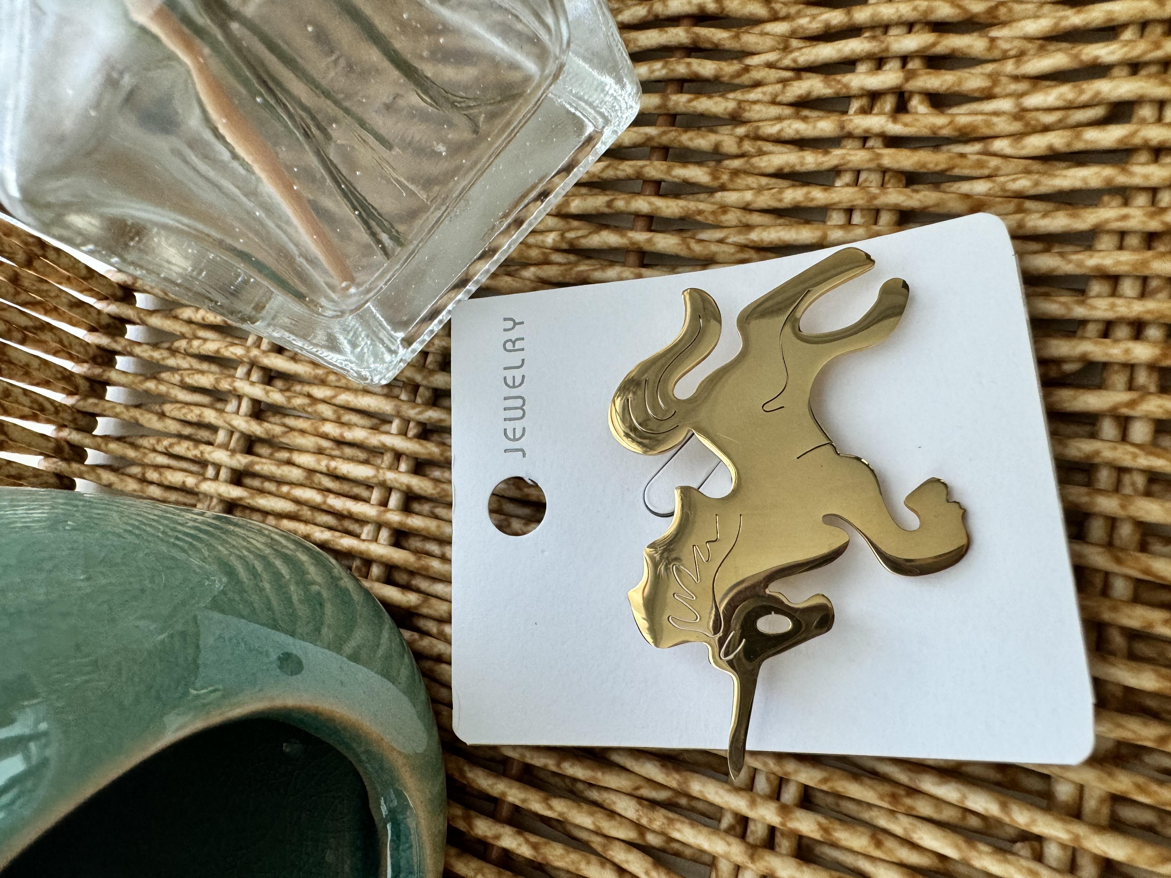 Çelik Unicorn Broş