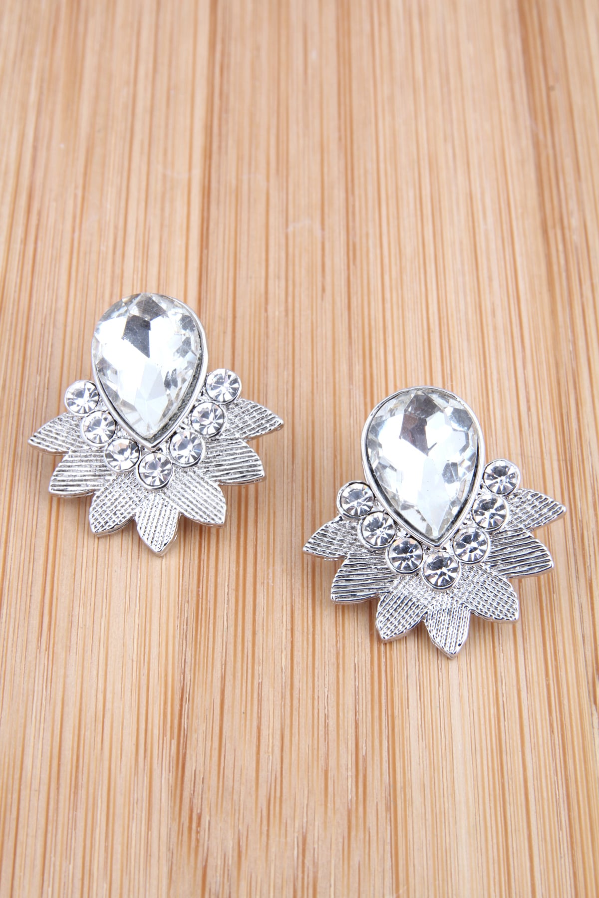 Damla Taşlı Silver Küpe