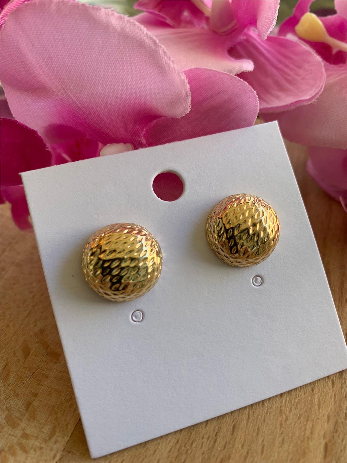 Dokulu Gold Daire Küpe