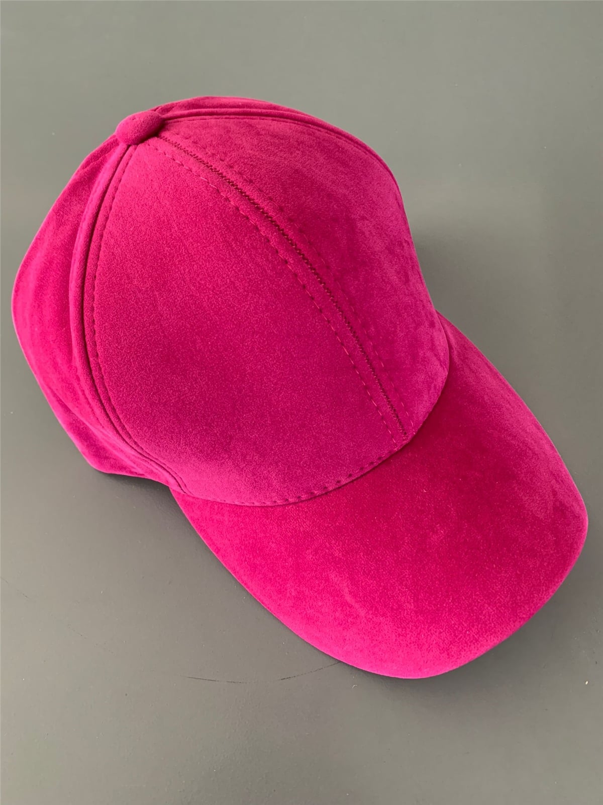 Fuşya Suet Cap Şapka