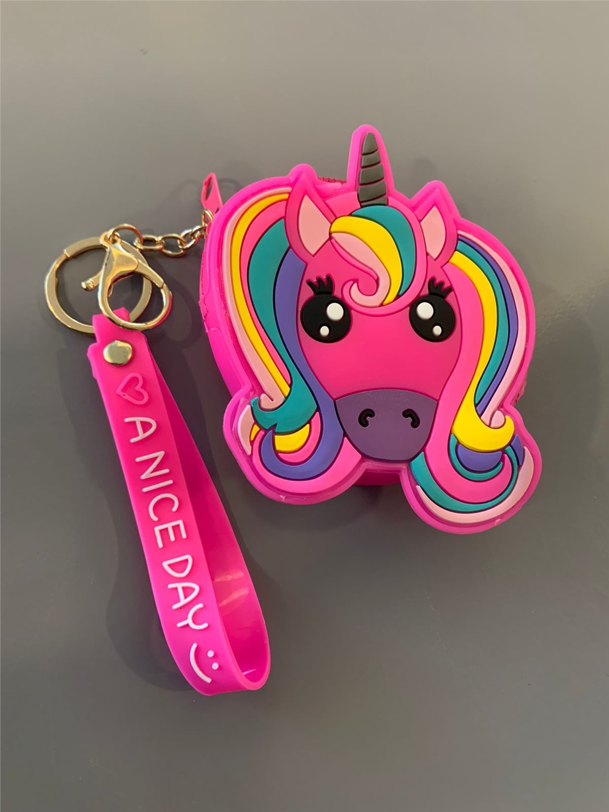 Fuşya Unicorn Mini Çanta Aksesuar Cüzdan
