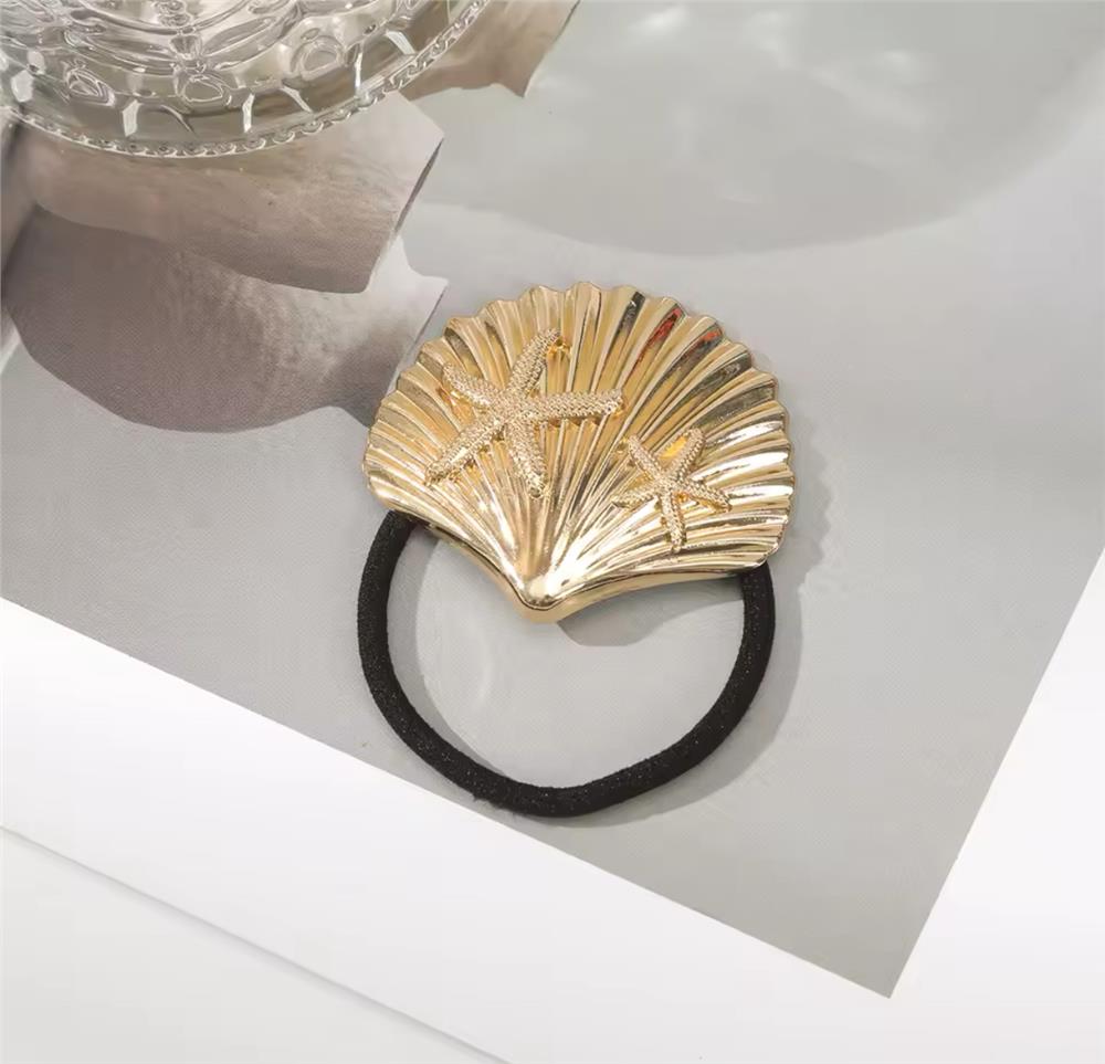 Gold Büyük Midye ve Deniz Yıldızı Lastik Toka