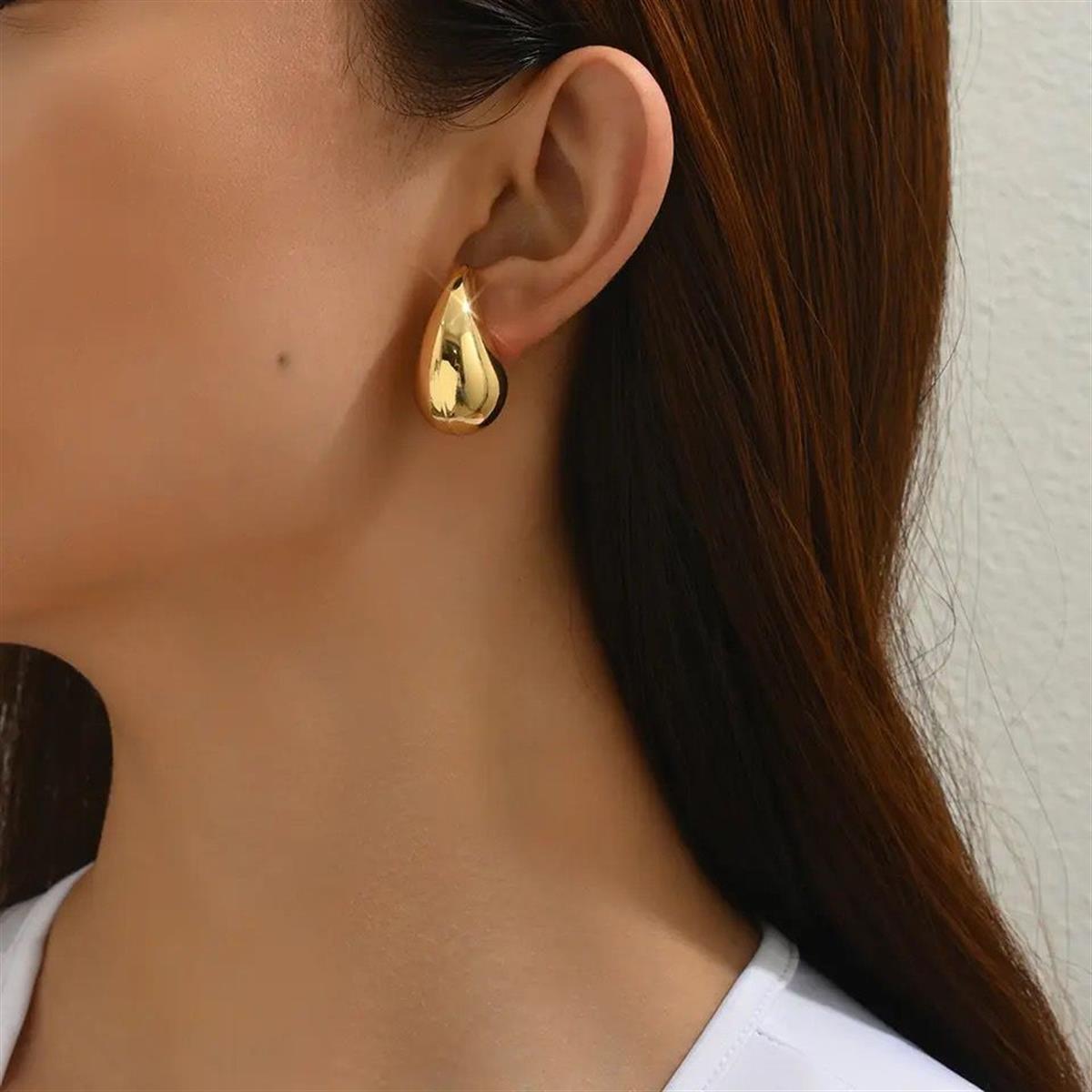 Gold Damla Küpe (3 cm)