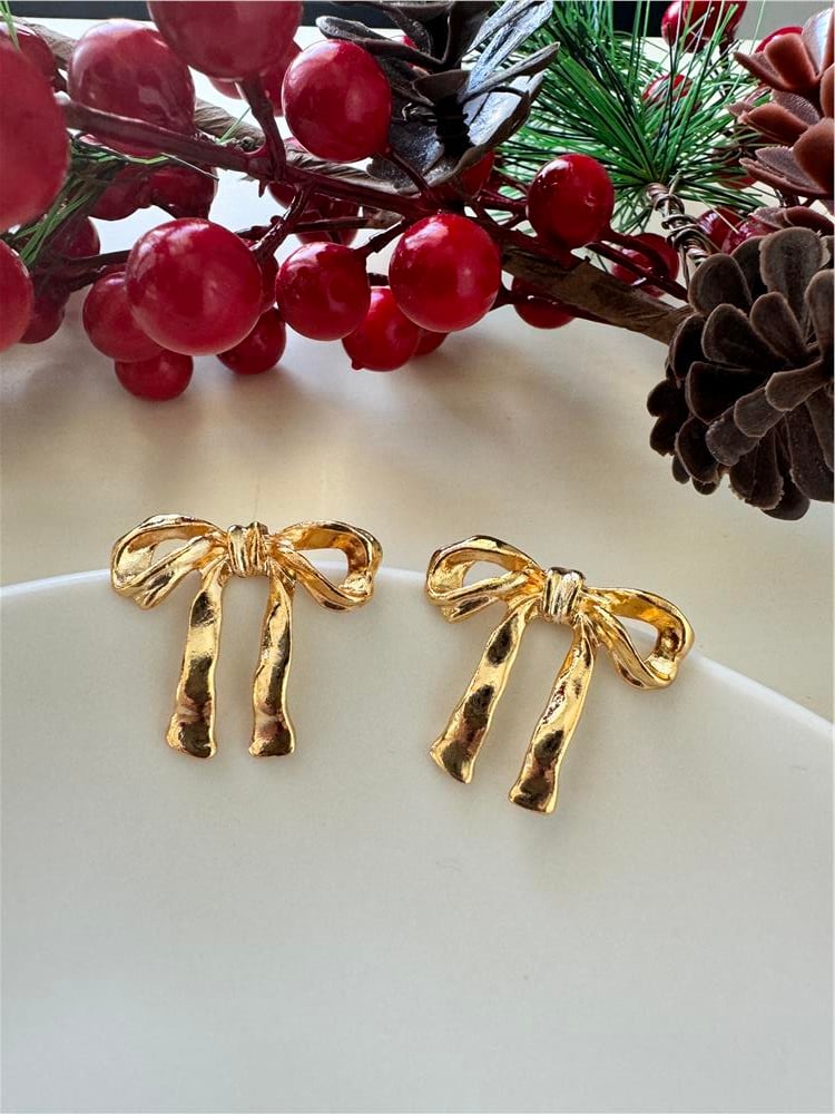 Gold Fiyonk Küpe