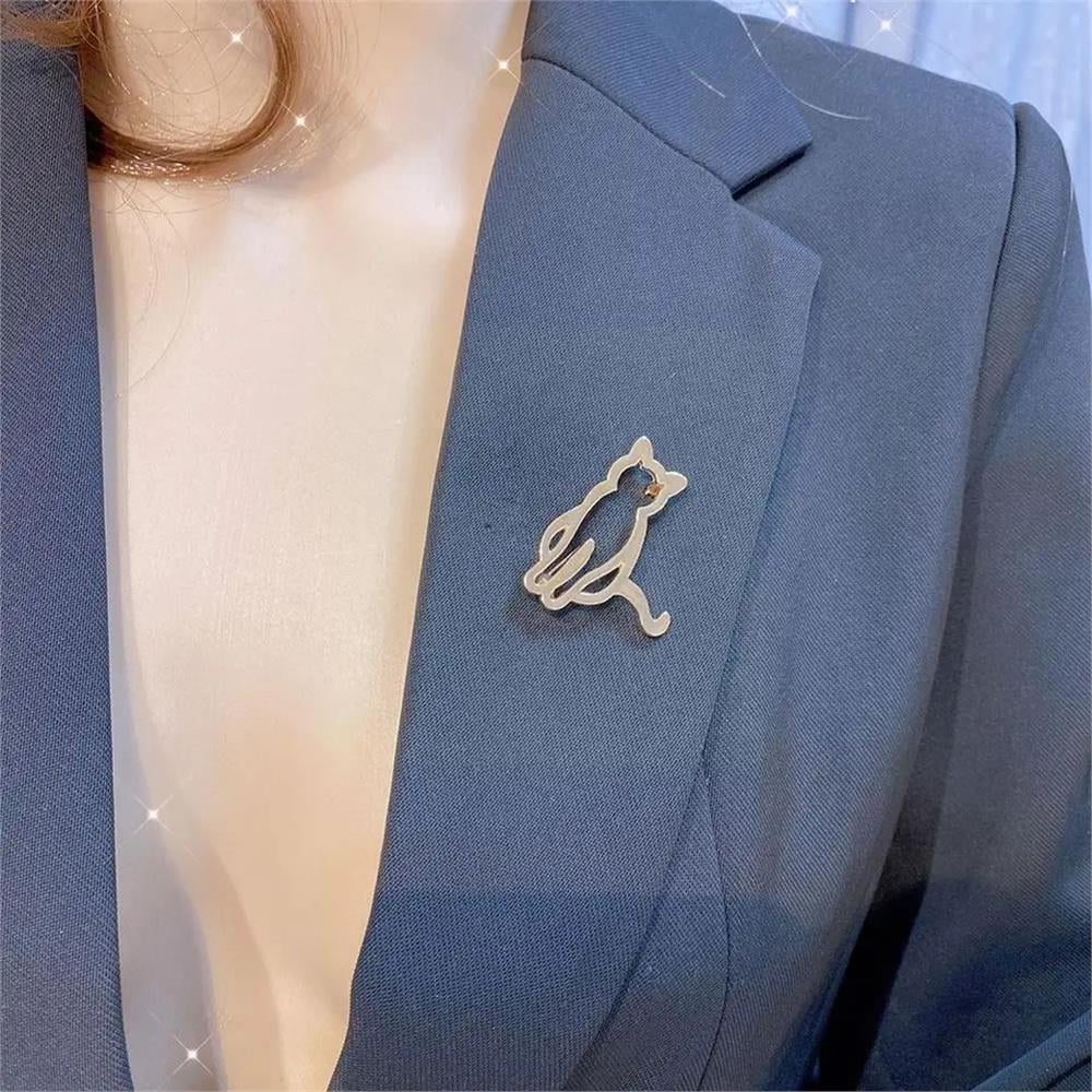 Gold Kedi Broş