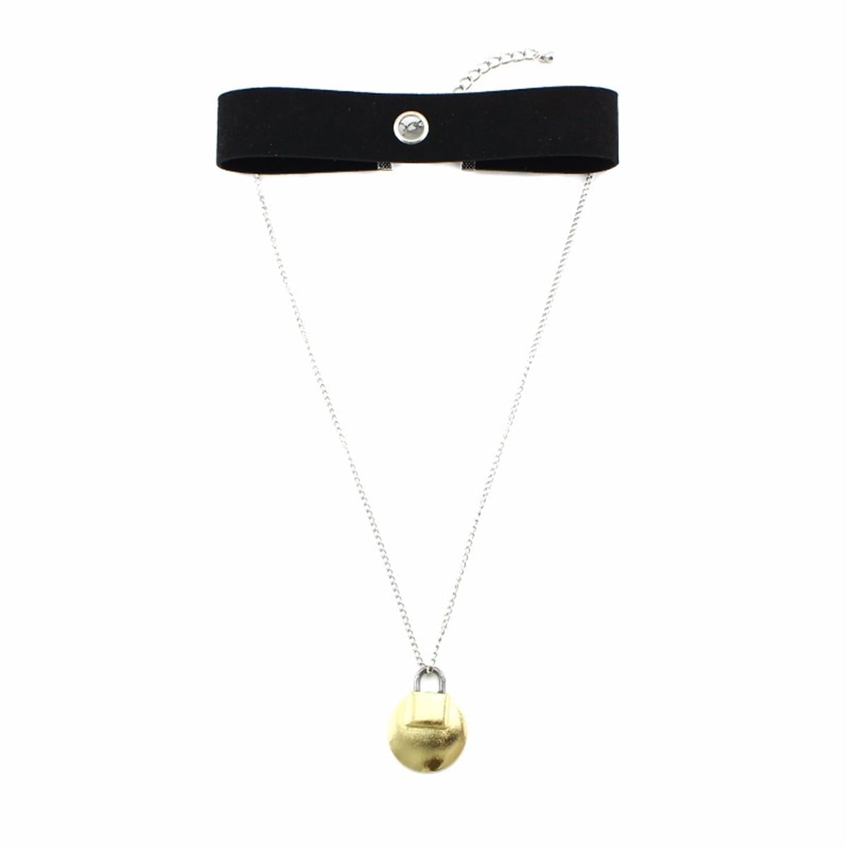 Gold Madalyonlu İkili Choker Kolye