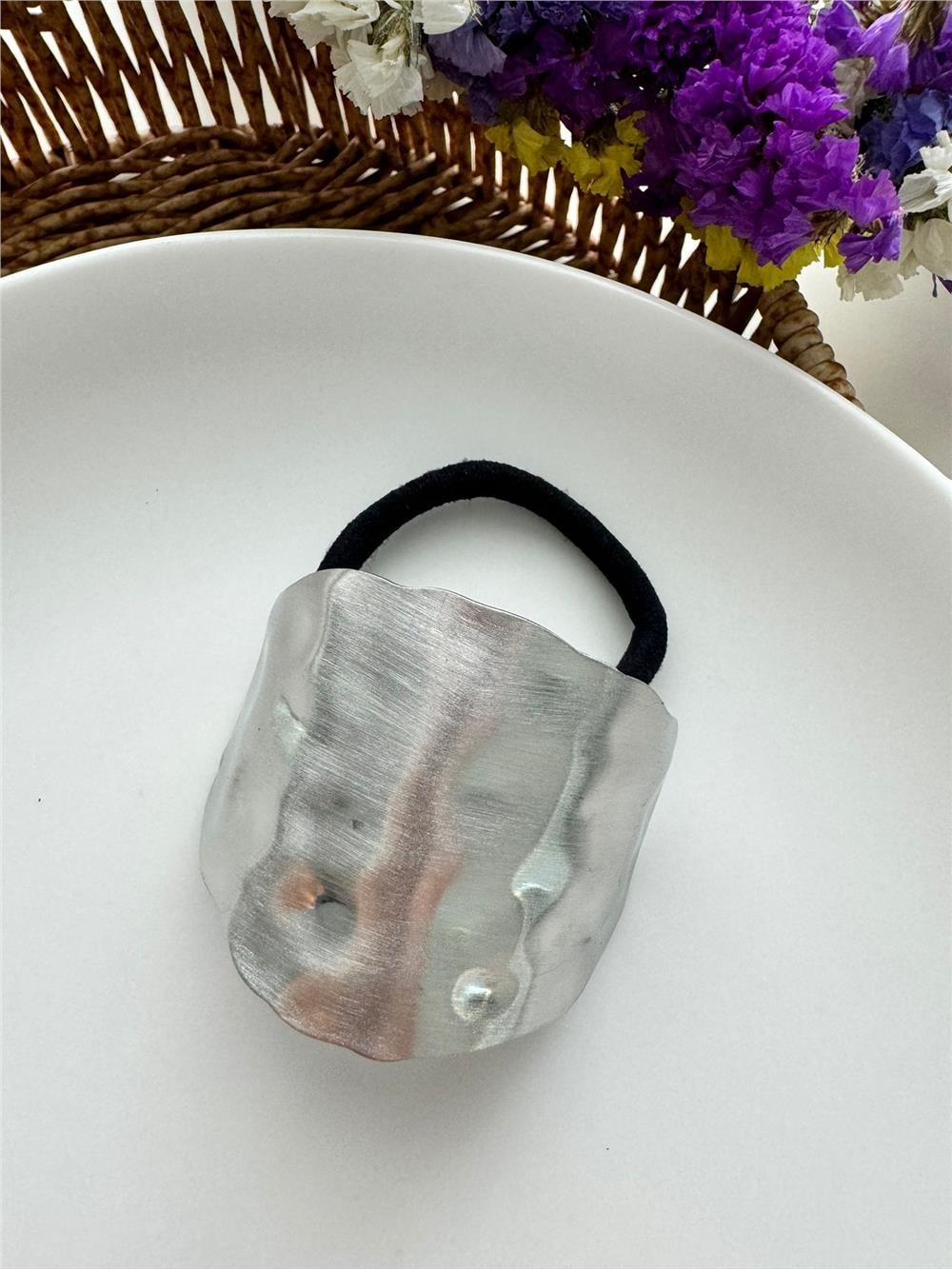 Gold Oval Dokulu Metal ve Lastik Toka