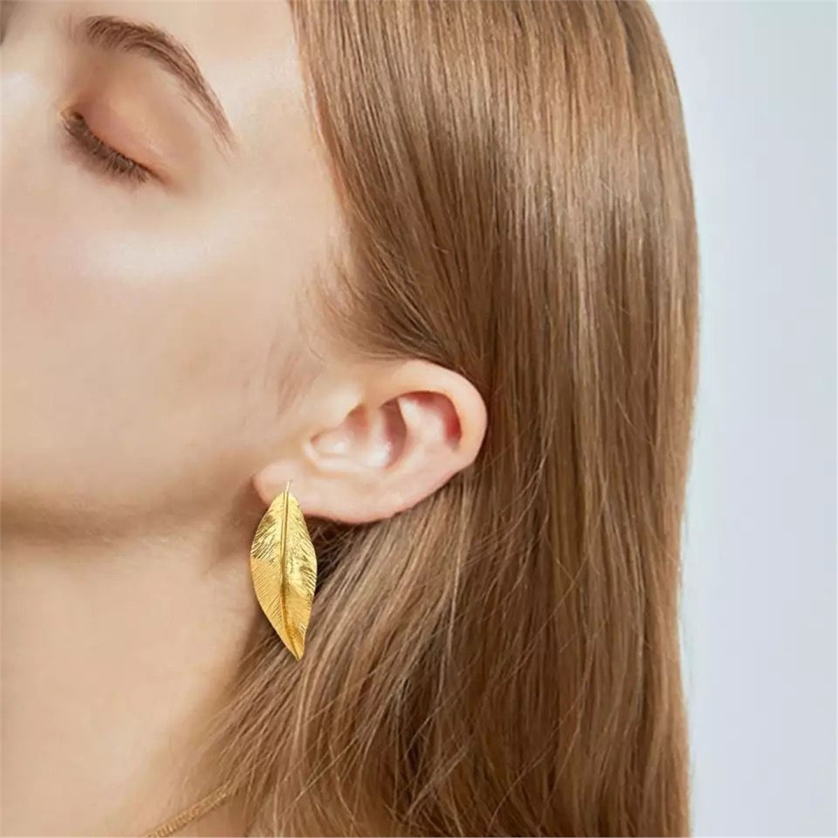 Gold Yaprak Küpe