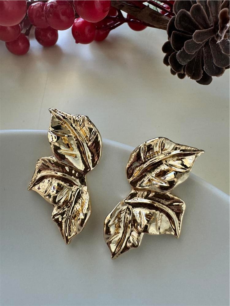 Gold Yapraklar Küpe