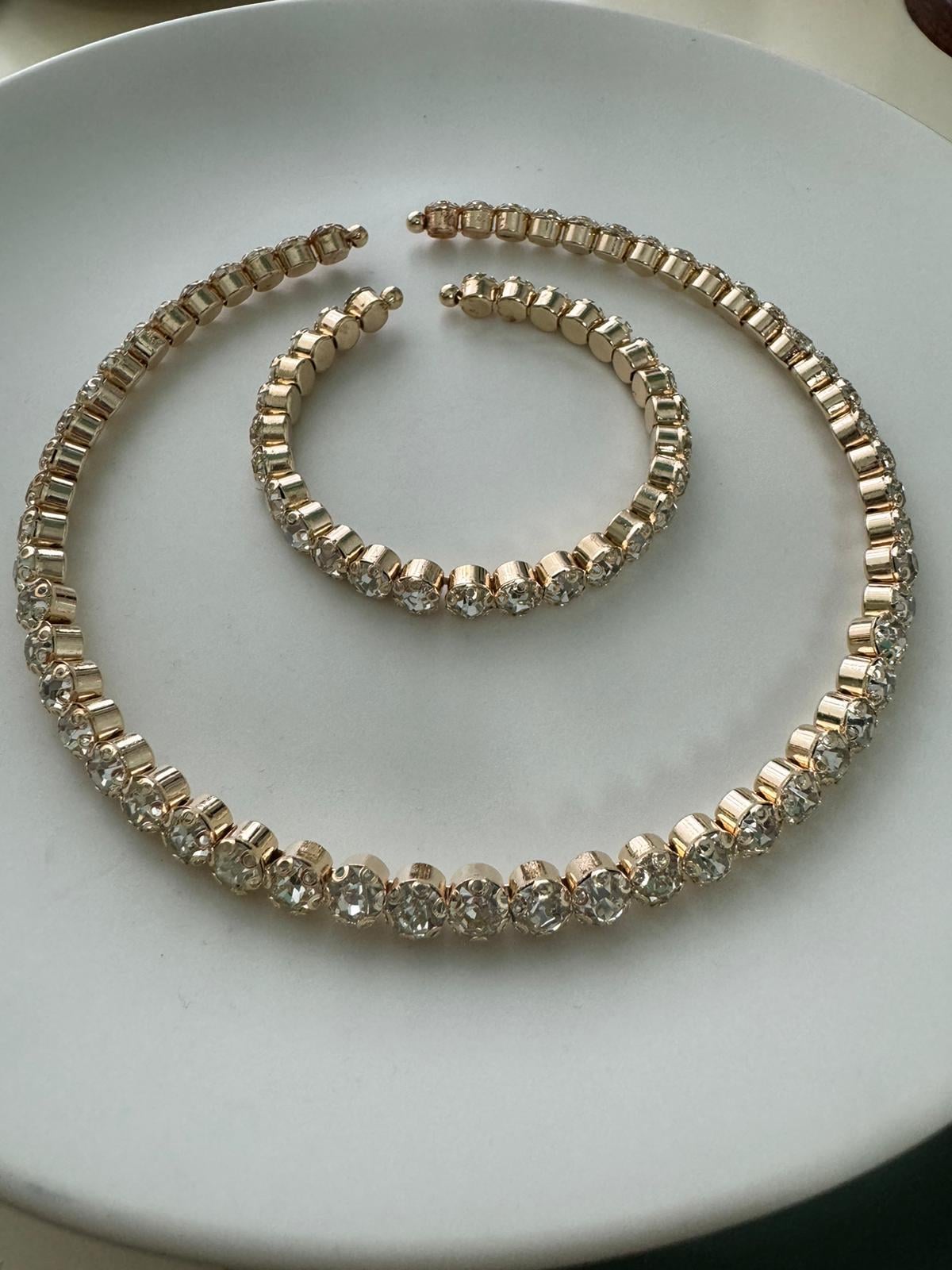 Gold Zirkon Taşlı Kolye Bileklik Seti