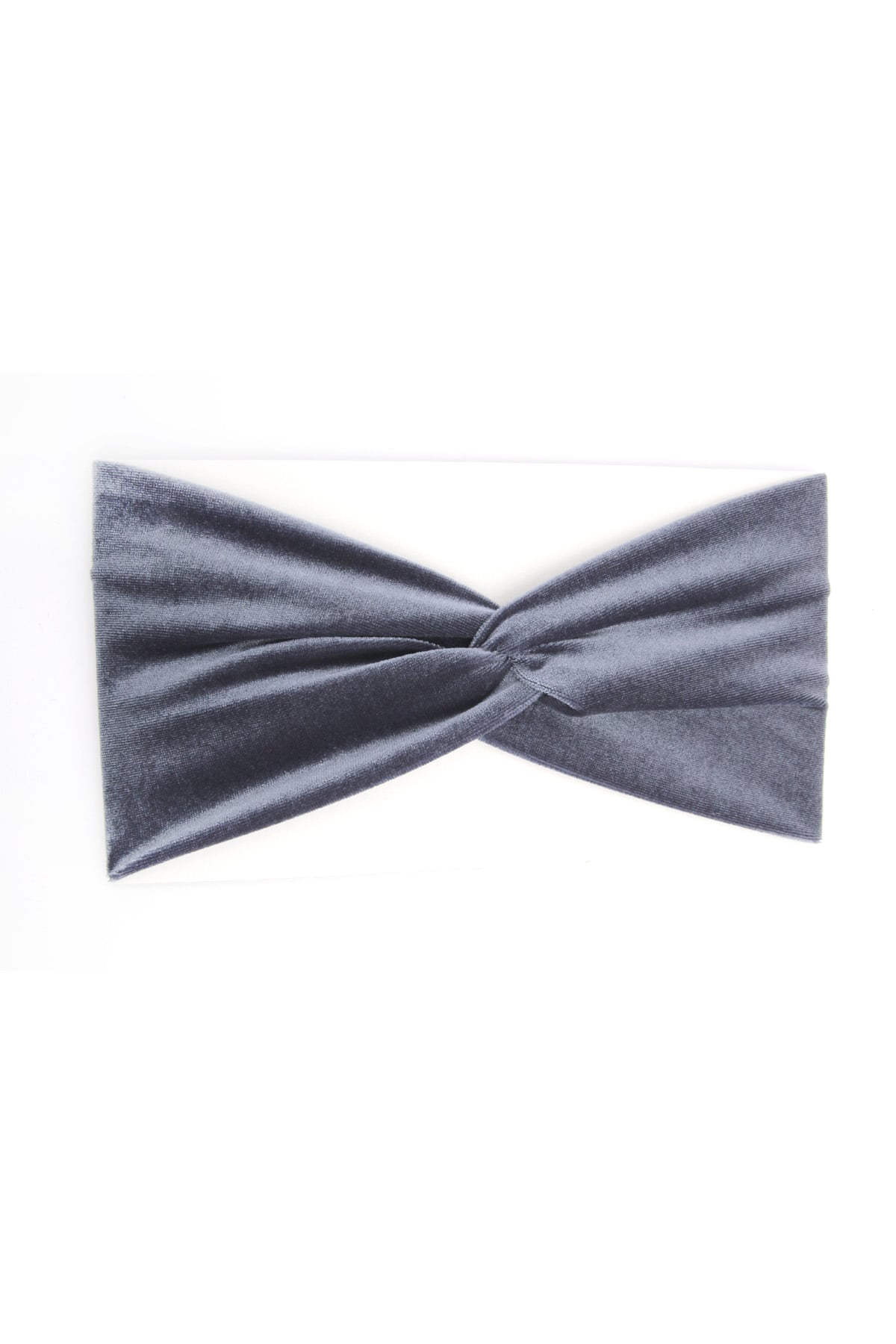 Gri Kadife Çapraz Saç Bantı