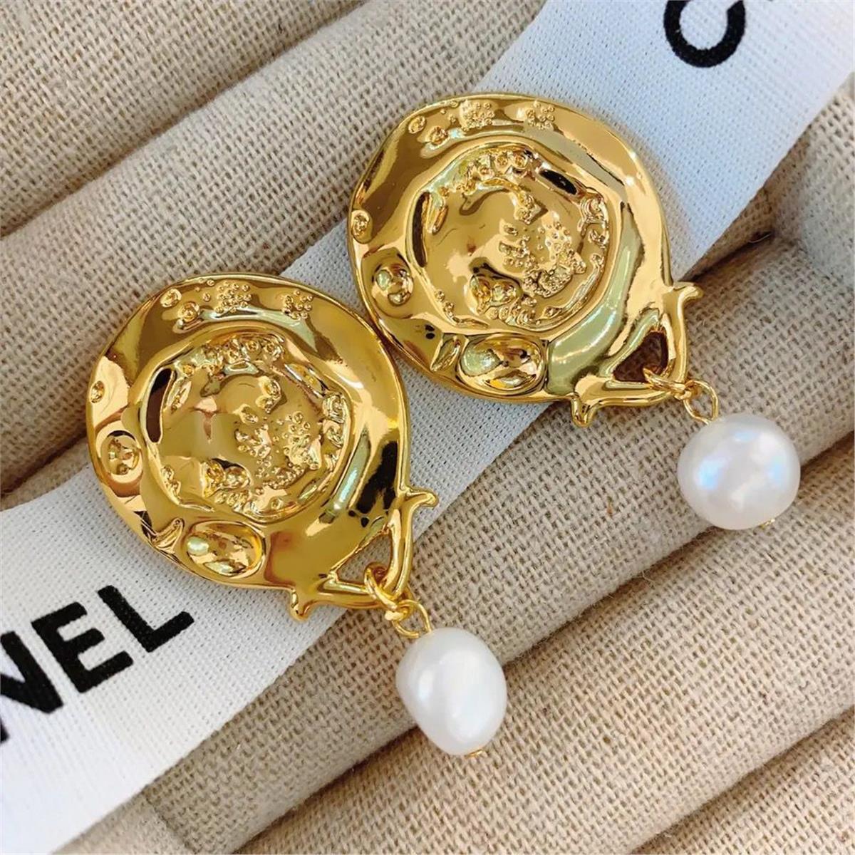 İncili Büyük Gold Küpe