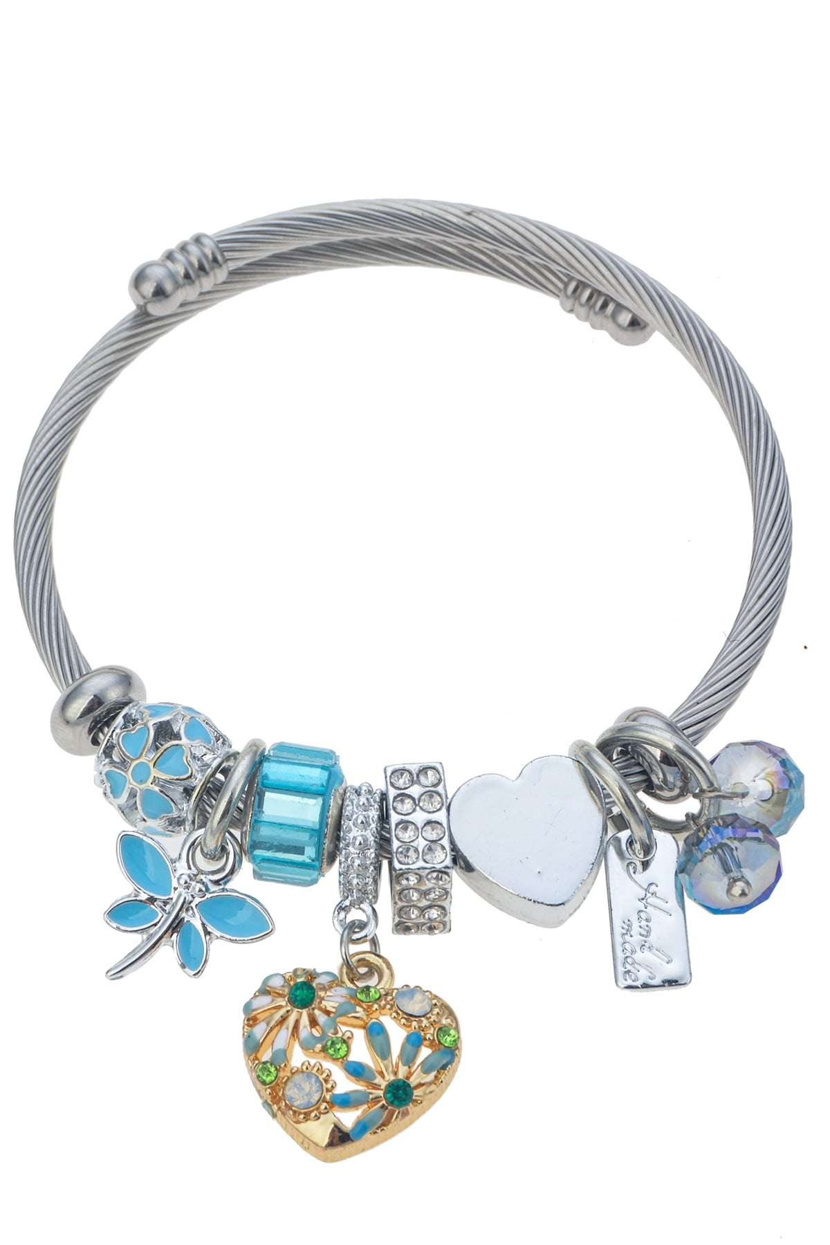 Kalp Figürlü Silver Bileklik