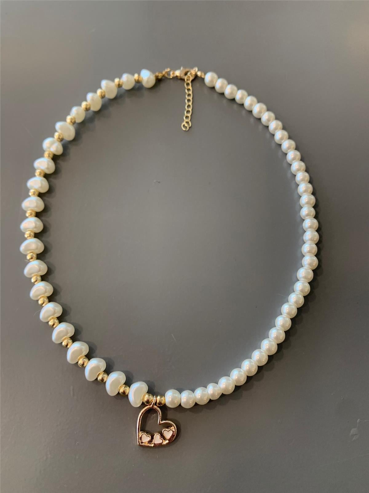 Kalpli İncili Asimetrik Kolye