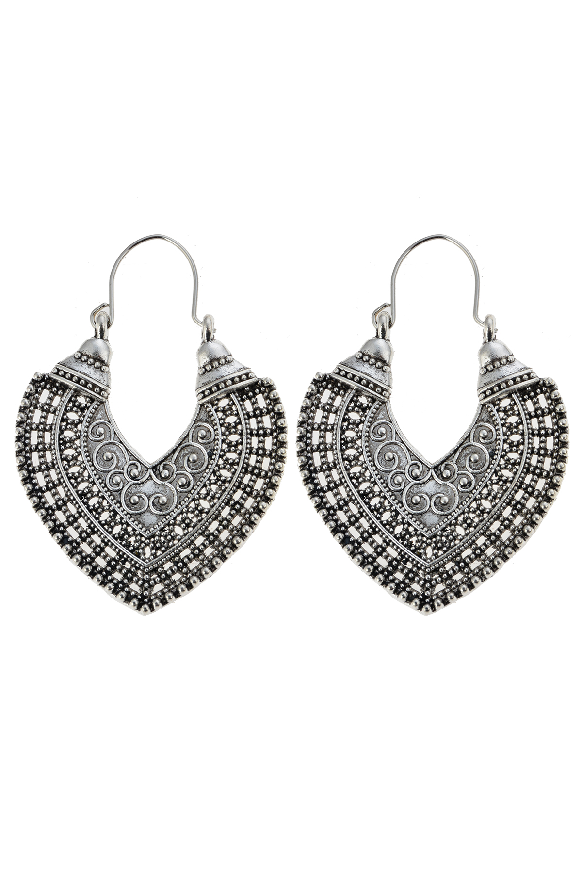 Antik Silver Etnik Halka Küpe