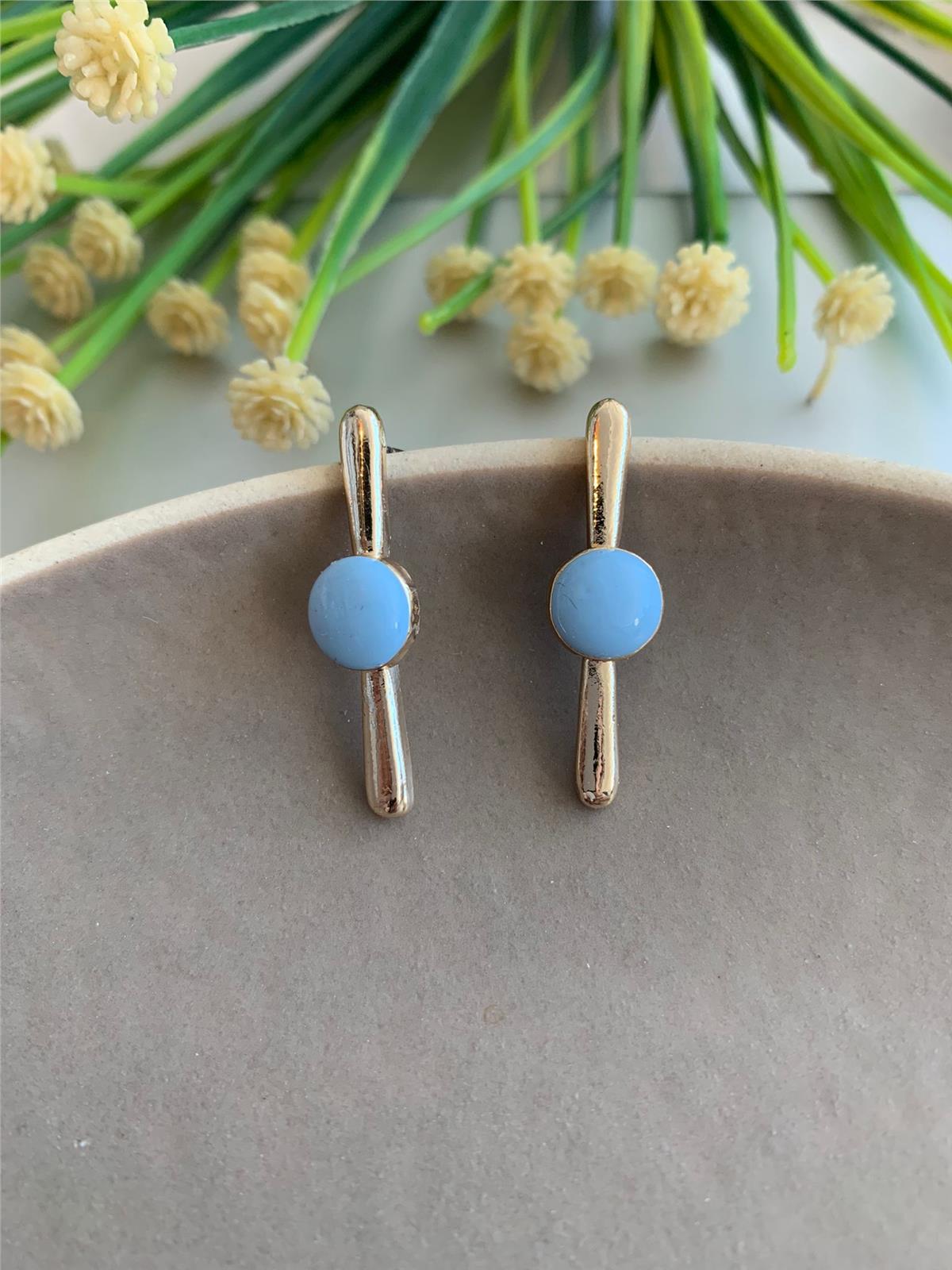 Mavi Daire ve Çubuk Küpe