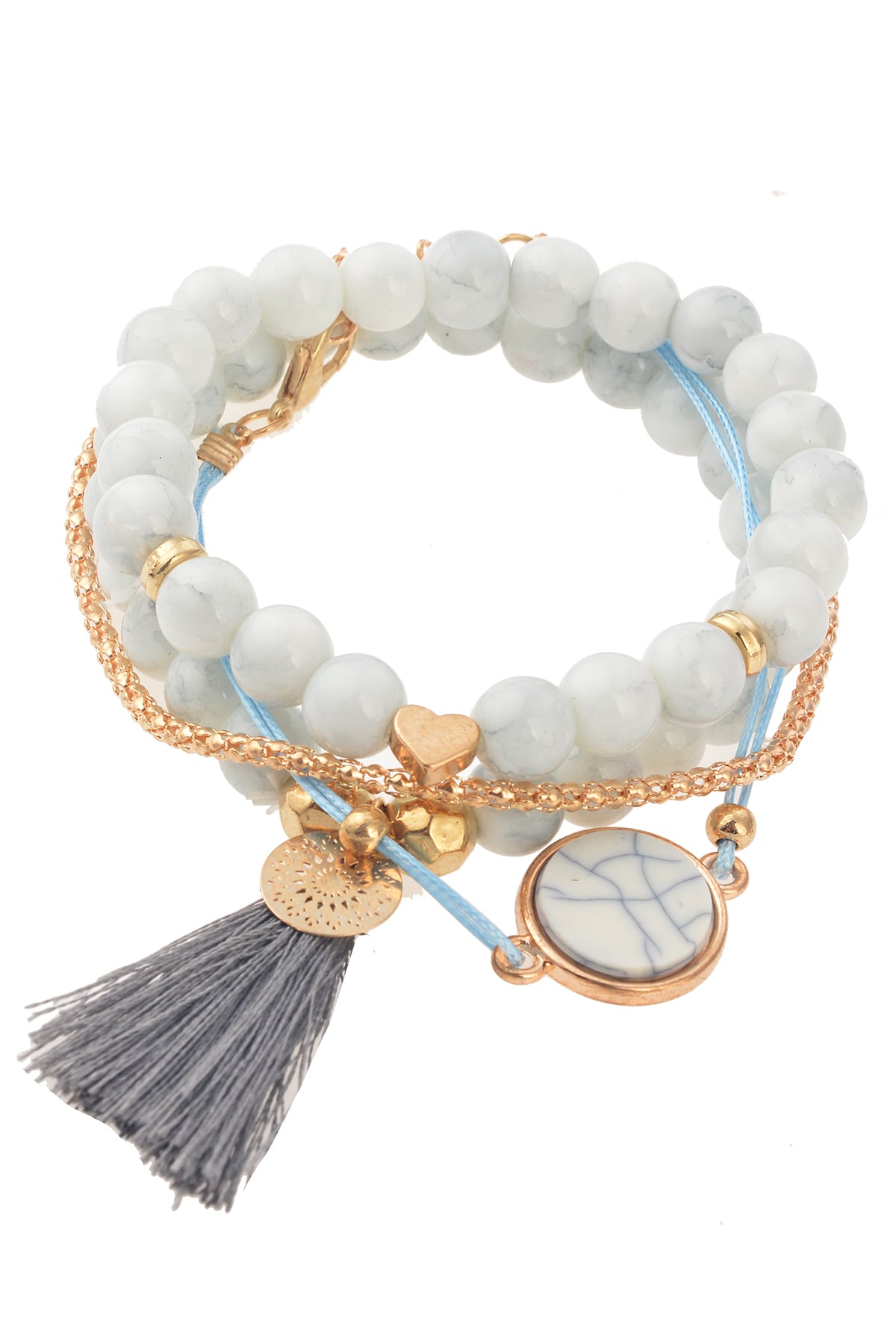 Mermer Taşlı Çoklu Bileklik