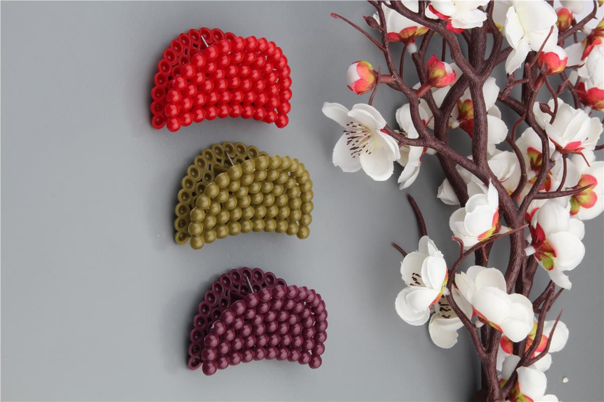 Mor Haki Kırmızı 3lü Toka Seti