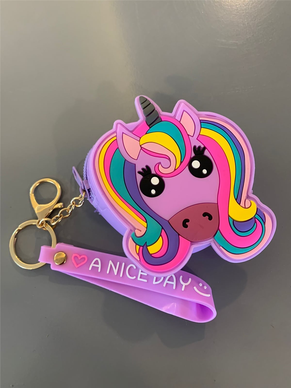 Mor Unicorn Mini Çanta Aksesuar Cüzdan
