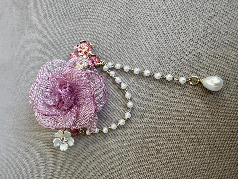 Pembe Çiçekli Otomatik Toka