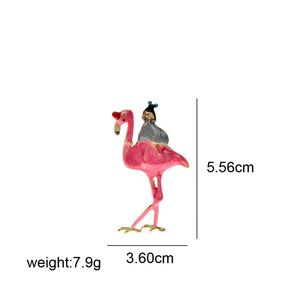 Pembe Flamingo Kız Broş