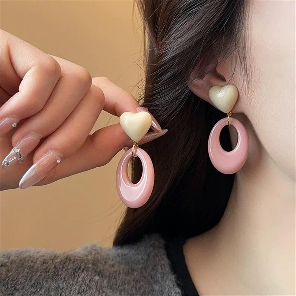 Pembe Krem Kalp Küpe