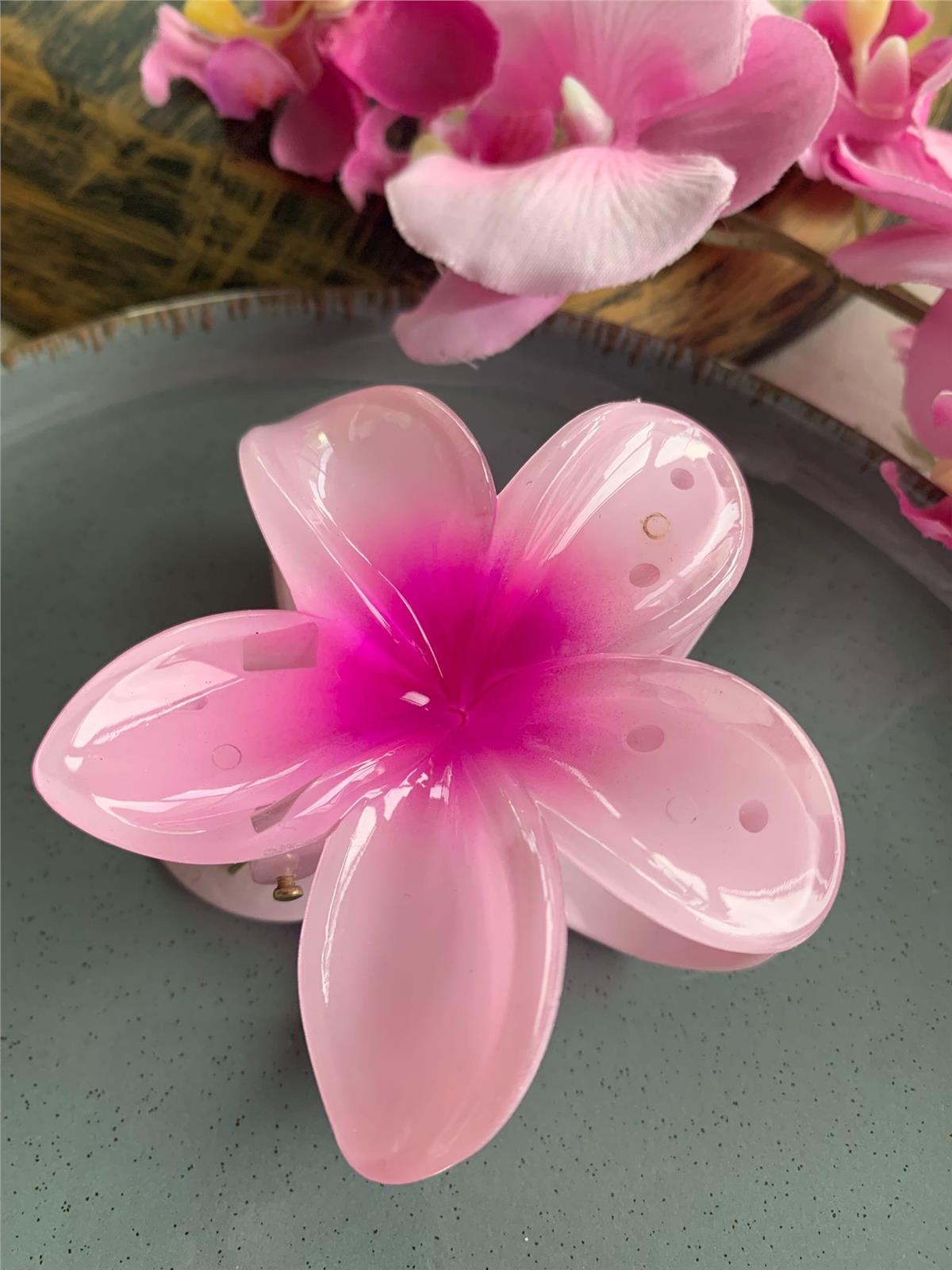 Pembe Plumeria Çiçeği Mandal Toka