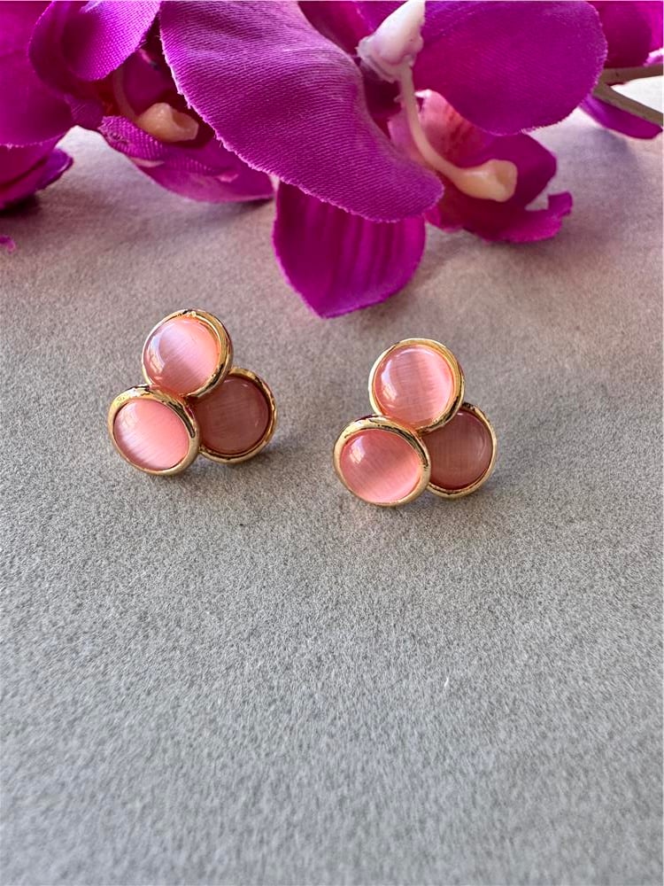 Pembe Sedefli Daireler Küpe