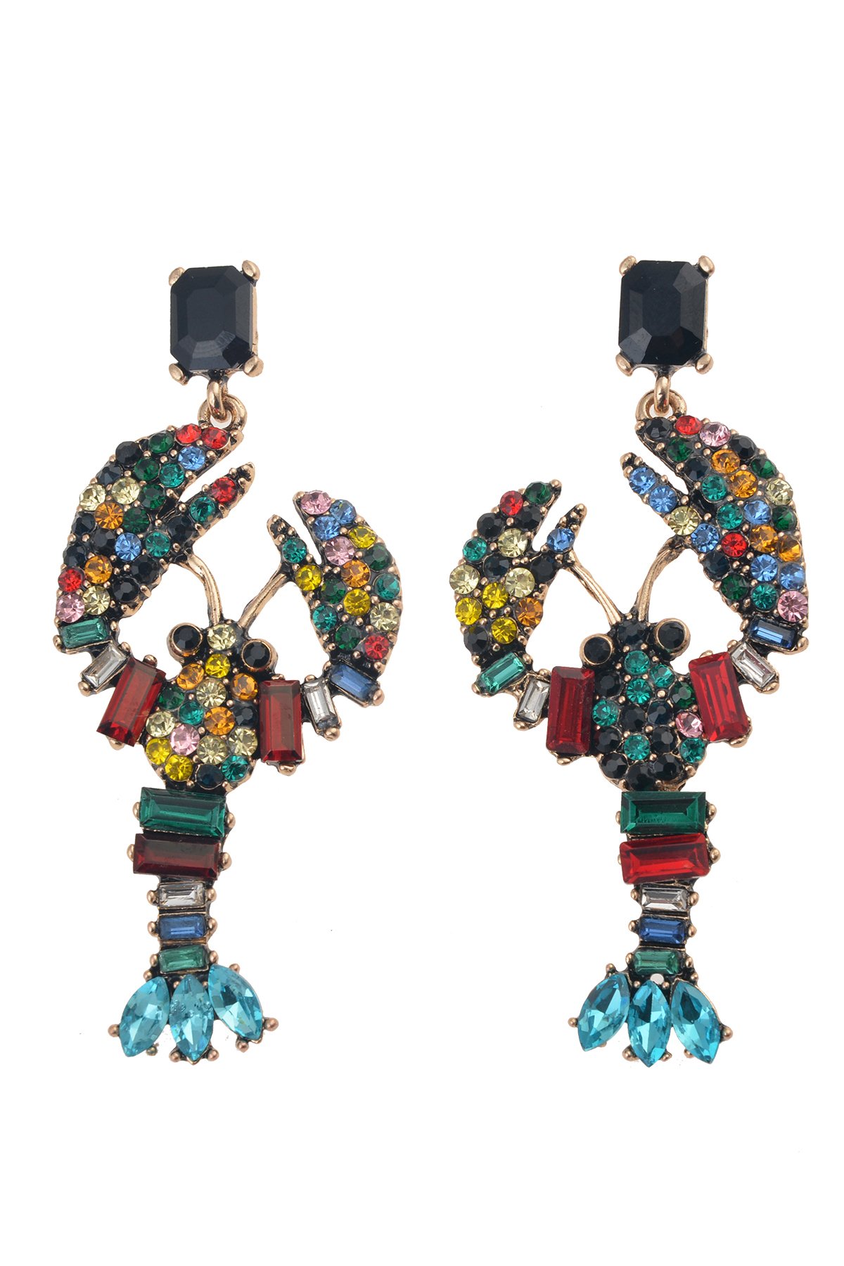 Renkli Kristalli Akrep Küpe