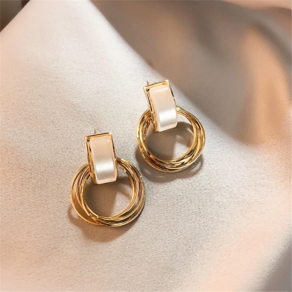 Sedefli Gold Halkalı Küpe