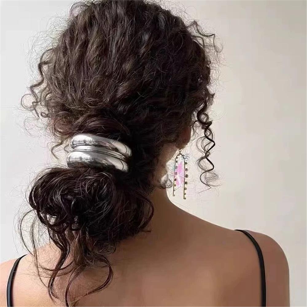 Silver Büyük İkili Metal ve Lastik Toka