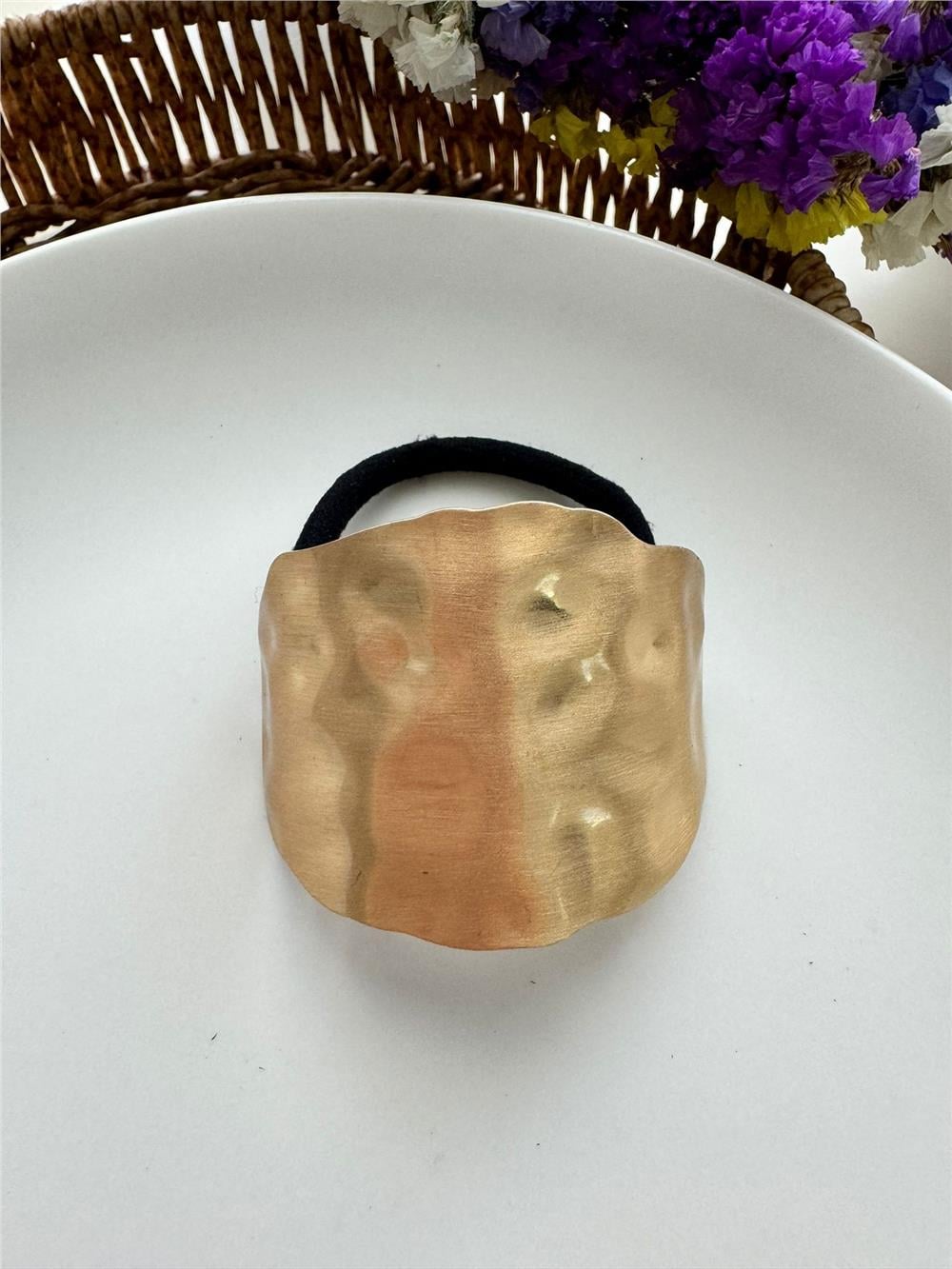 Silver Oval Dokulu Metal ve Lastik Toka