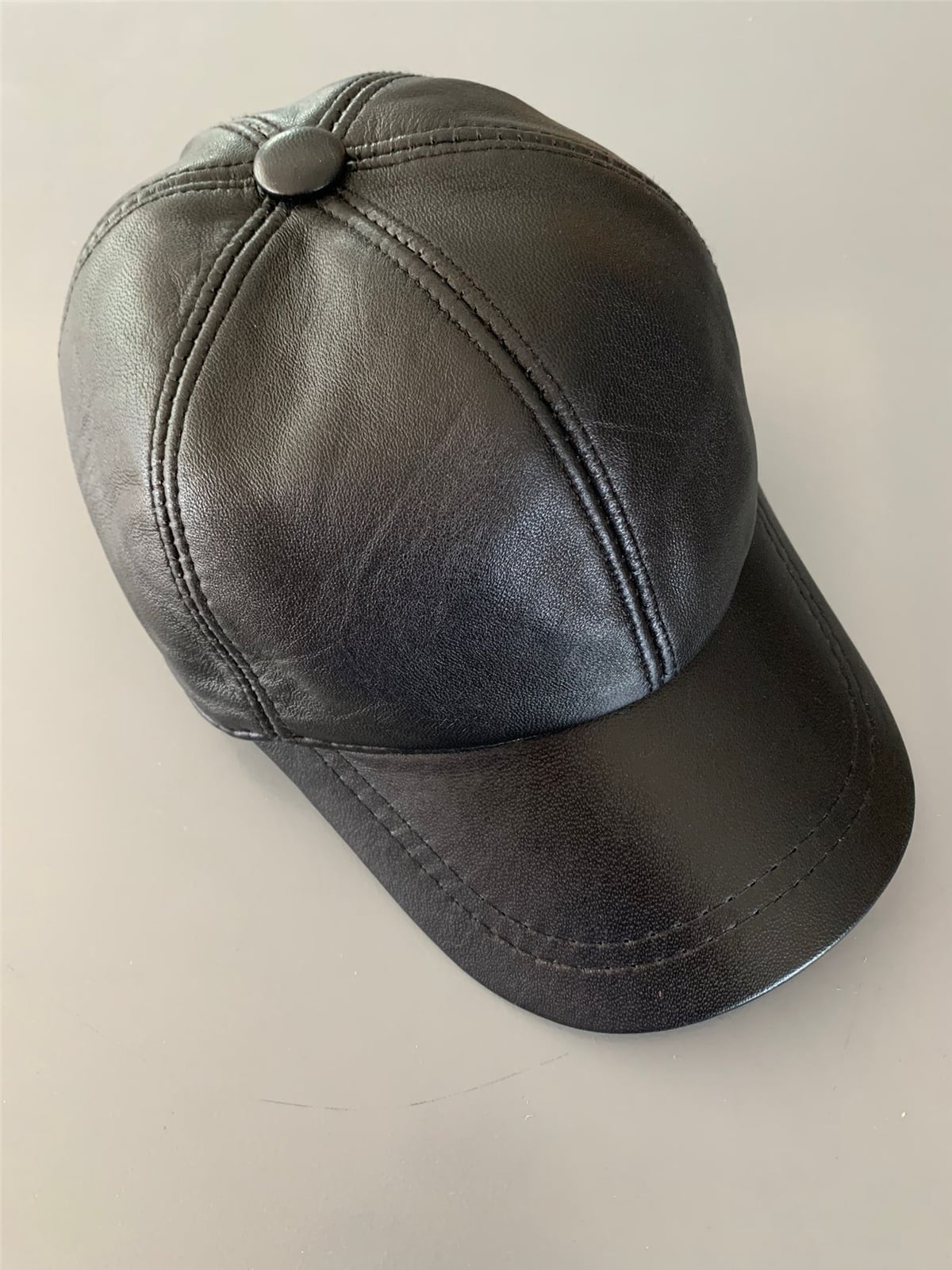 Siyah Suni Deri Cap Şapka
