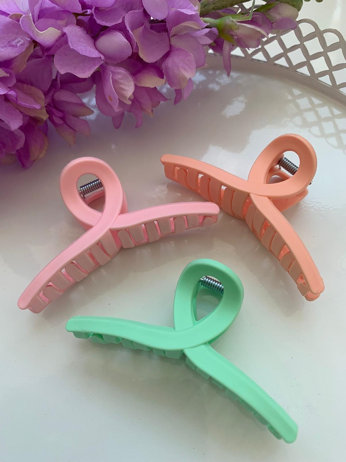 Yeşil Pembe Somon Pastel 3 Lü Düğüm Toka