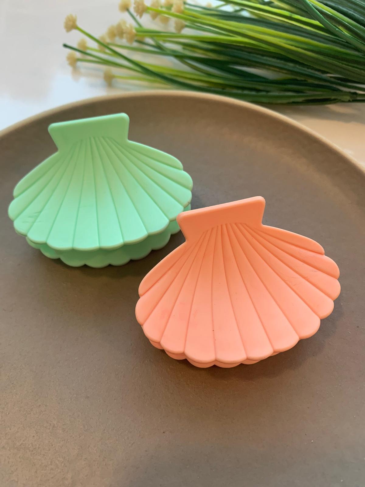 Yeşil Somon Pembe İkili Midye Toka Seti