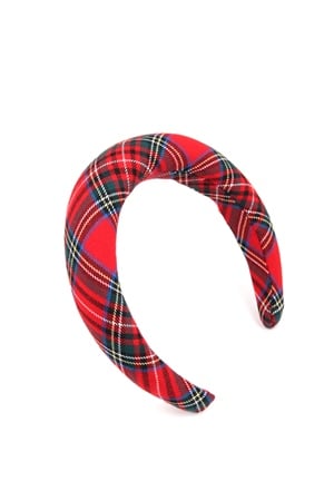 Kırmızı Ekoseli Bombeli Taç