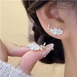 Sedef Yapraklı Mini Dal Küpe