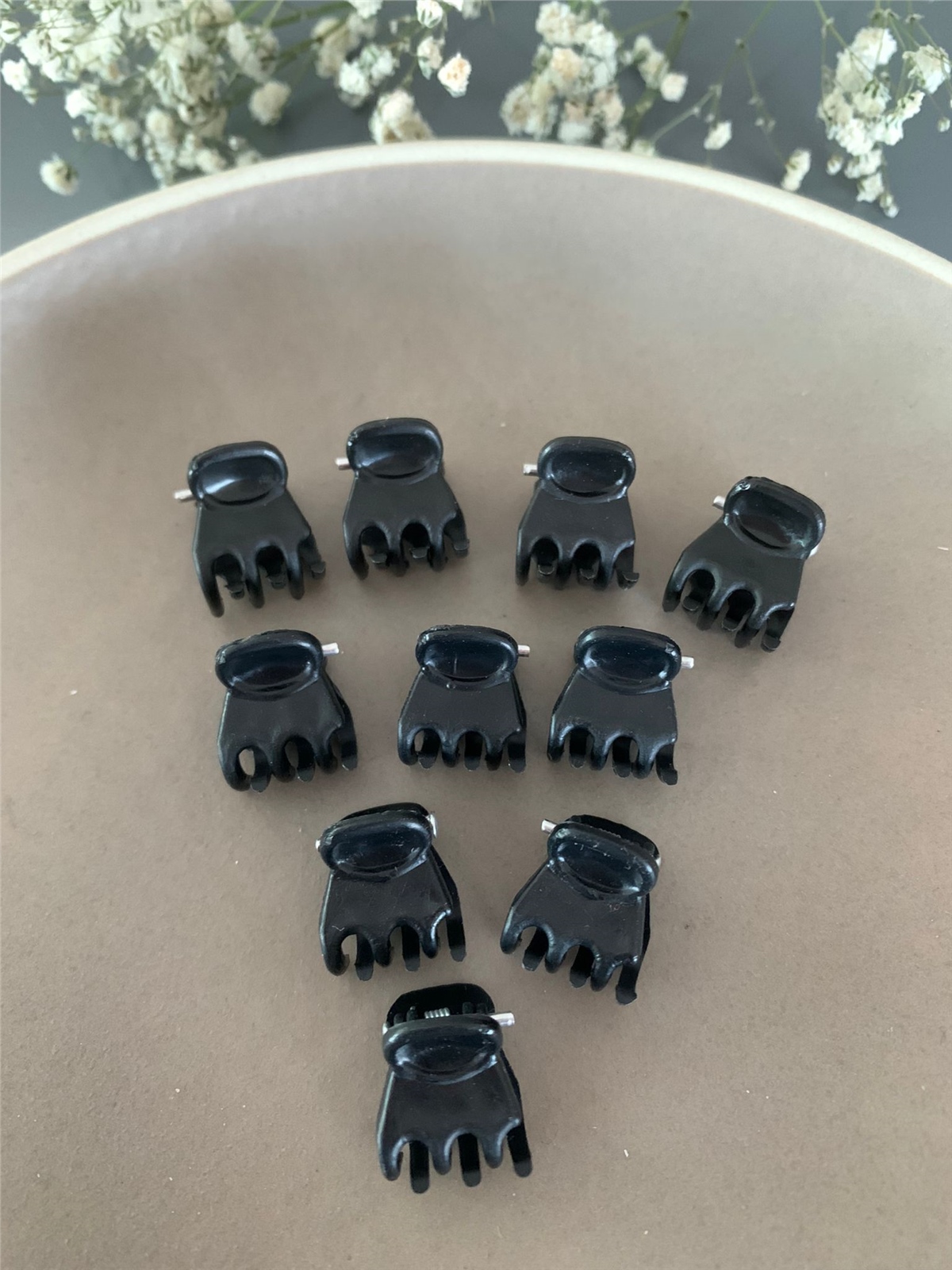 10 Adet Mini Siyah Mandal Toka