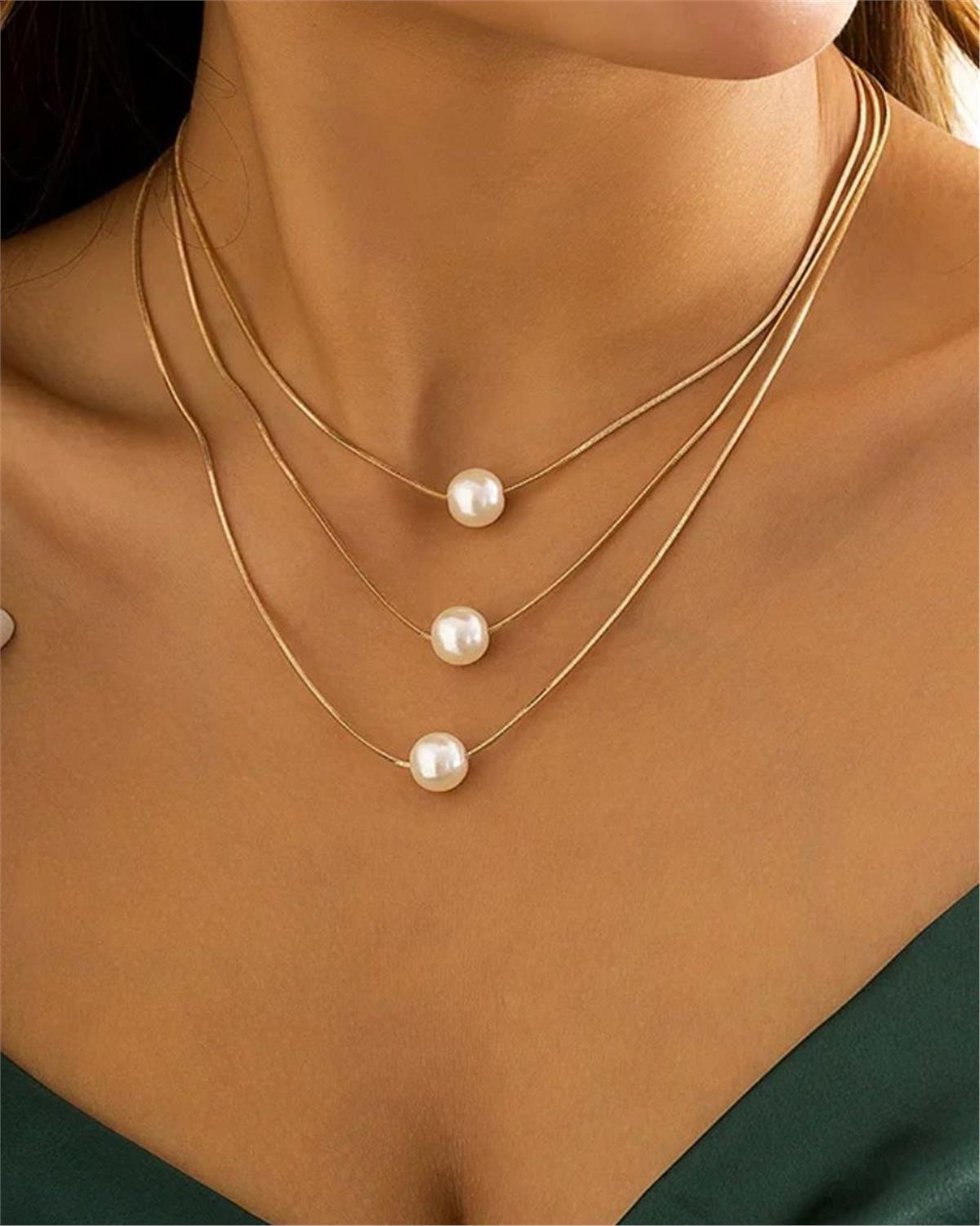 3 Sıralı İnci Kolye