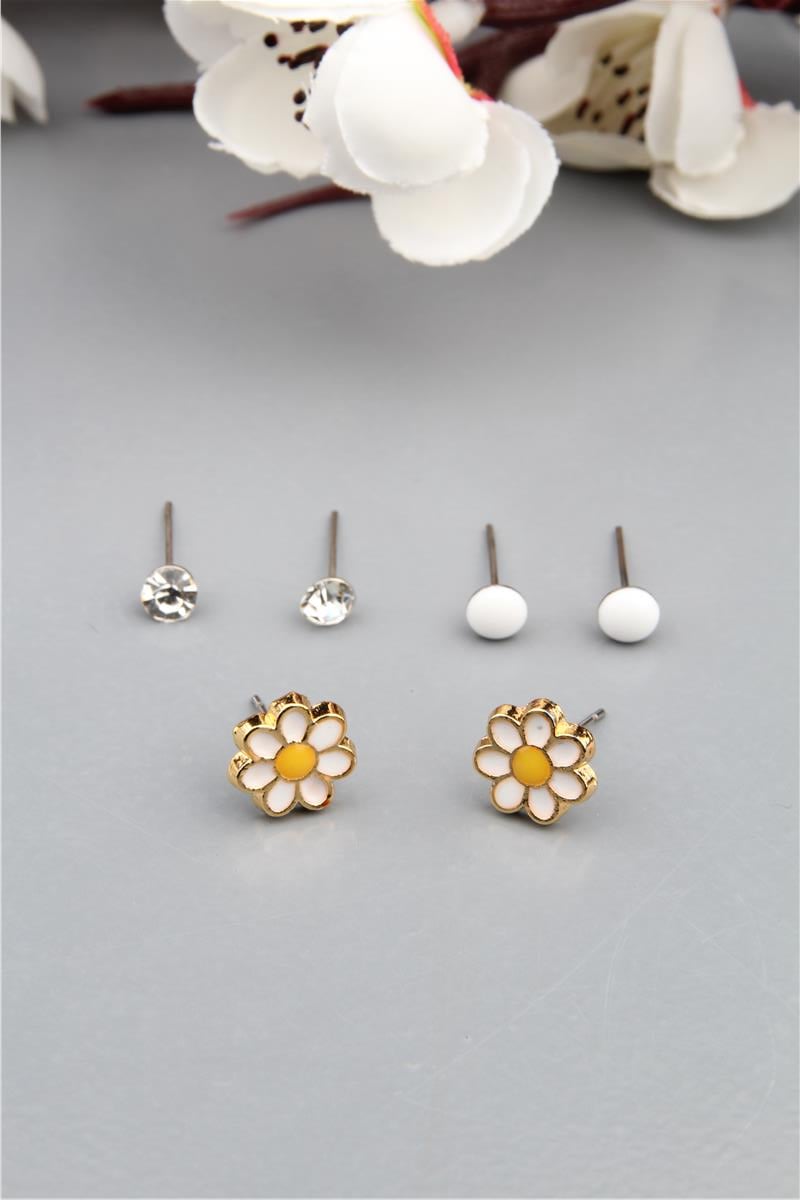 6 Lı Papatya Küpe Seti