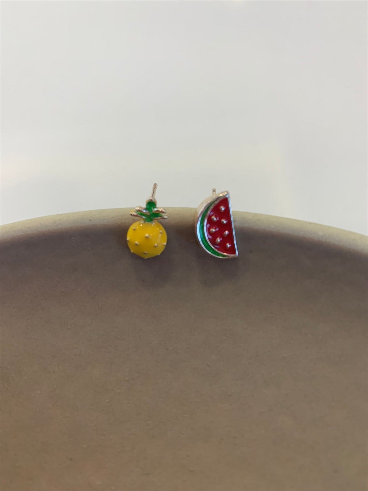 Ananas ve Karpuz Minimal Küpe