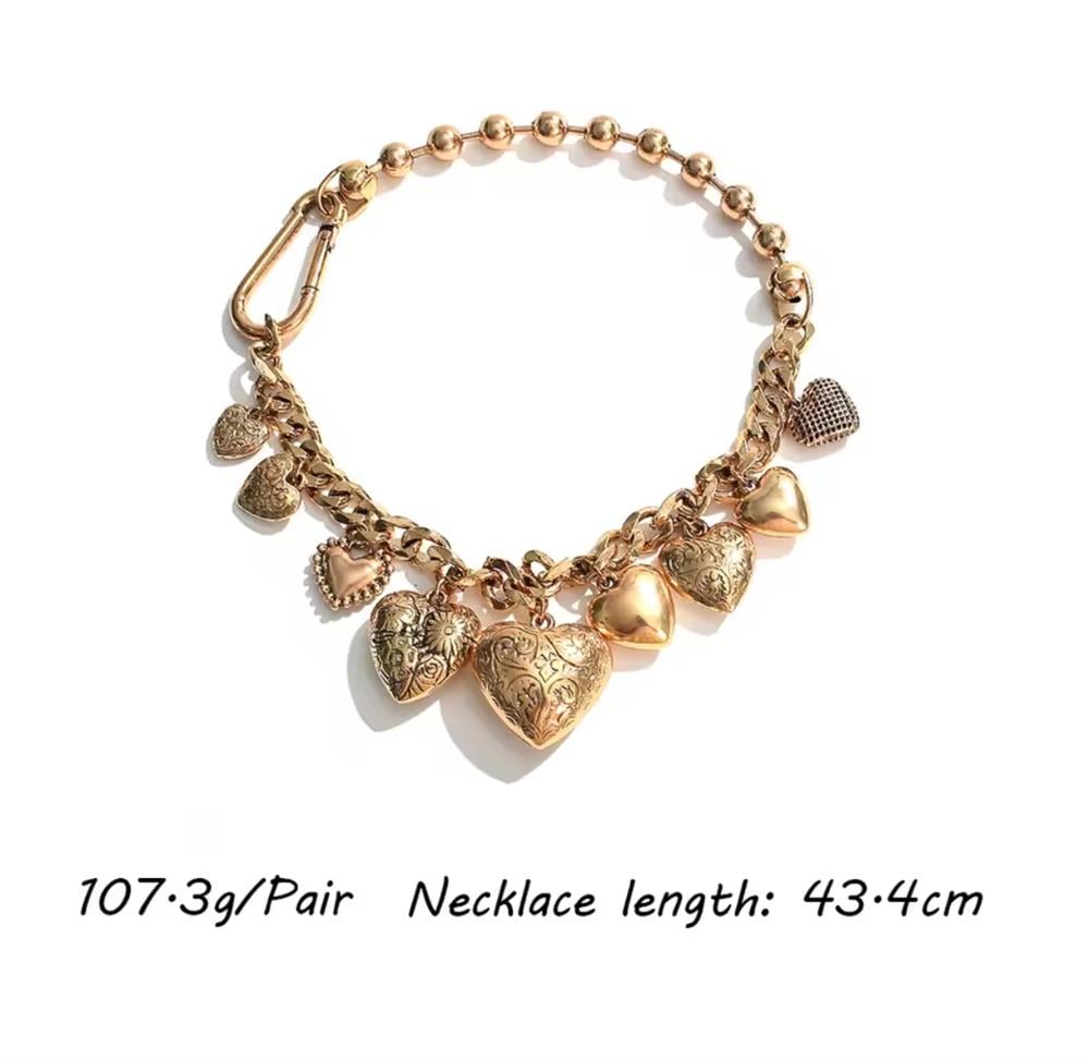 Antik Gold Kalp Kolye