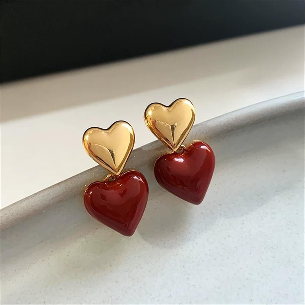 Bordo Gold Kalp Hayalet Küpe
