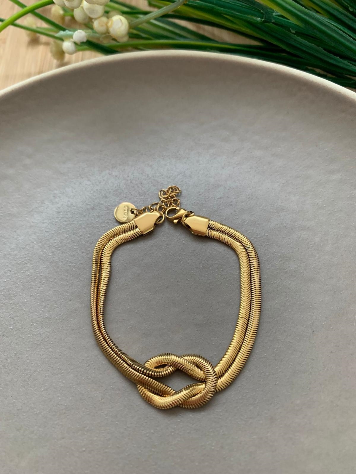 Çelik Gold Düğüm Bileklik